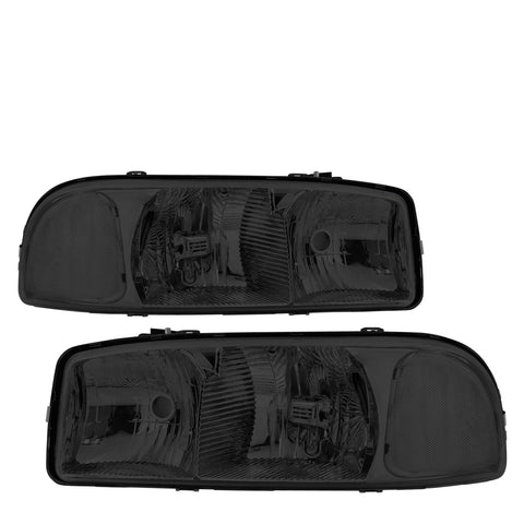 Smoke Lens Oe Style Head Lights Lamps Left+Right For 2000-2006 Gmc Sierra Yukon