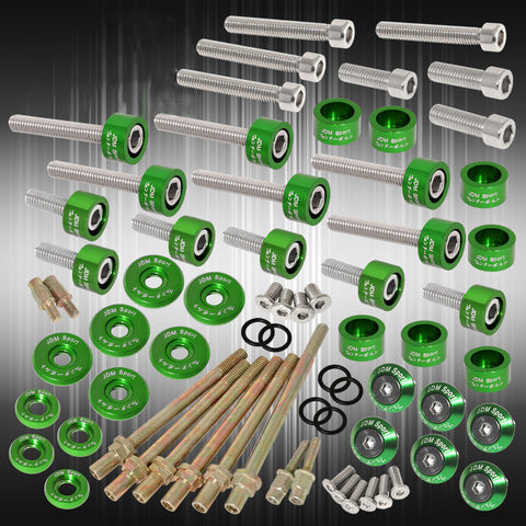 K-Series For Acura Cap/Cup/Header/M6 Fender Race/Valve Cover Washer+Bolt Green