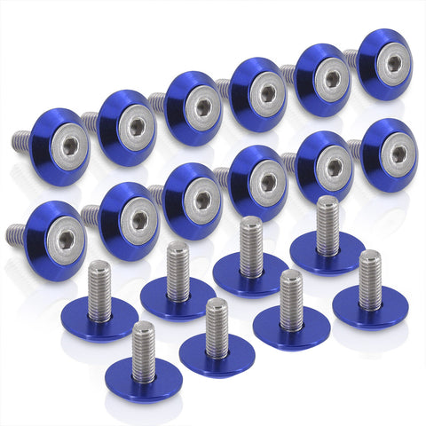 Universal M6X20Mm 20Pcs 10Mm Fender Bumper Washers Bolt Screw Car Suv Truck Blue