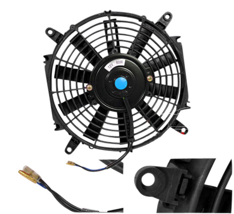 14" Black Radiator Cooling Thin Slim Electric Power Fan + Mounting Kit Assembly