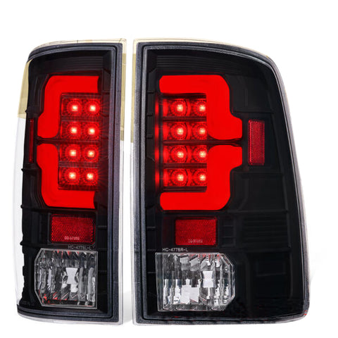 Black Red Led Bar Tail Lights Brake Lamps For 2009-2018 Dodge Ram 1500 2500 3500