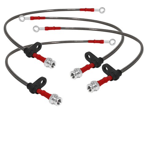 Silver 4Pc F+R Stainless Steel Brake Line Kit For 1997-2001 Honda Prelude