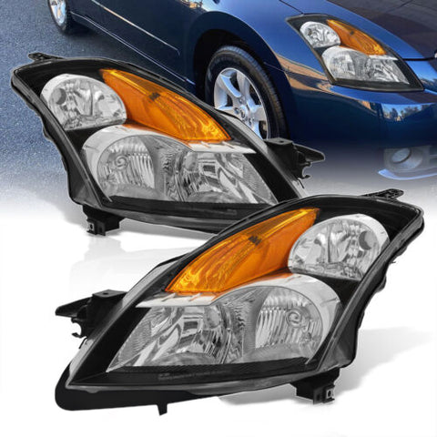 Black Oe Style Head Lights Lamps Left+Right Set For 2007-2009 Nissan Altima 4Dr