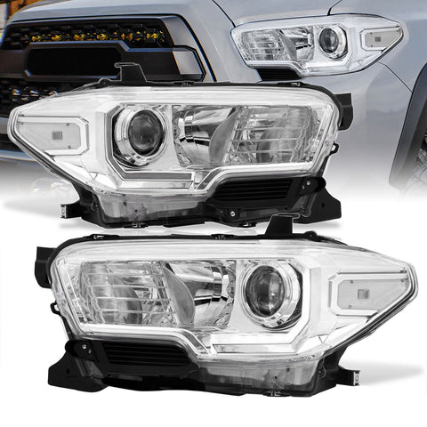 Clear Oe Style Led Drl Projector Head Lights Lamps For 2016-2021 Toyota Tacoma