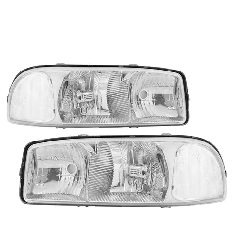 Chrome Clear Oe Style Head Lights Lamp Left+Right For 2000-2006 Gmc Sierra Yukon