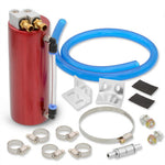 350Ml Round Cylinder Red Aluminum Oil Catch Can + An10 Fittings + Indicator Tube