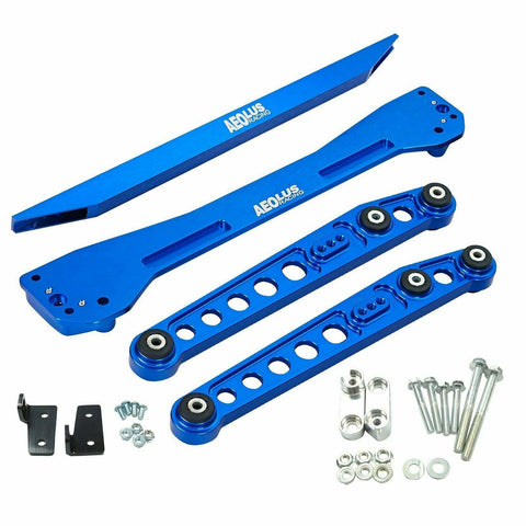 For 96-00 Honda Civic 1.6L EK Rear Lower Control Arm Subframe Brace Tie Bar Blue