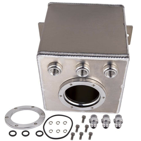 2L High Flow Aluminum Fuel Surge Tank Fitting for AN6 044 External Fuel Pumps