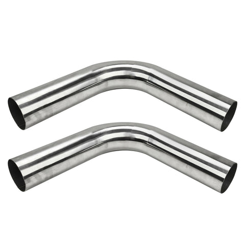 2pcs 2.5" 90 Degree 2 FT Stainless Steel Exhaust Tube Pipe Piping Tubing