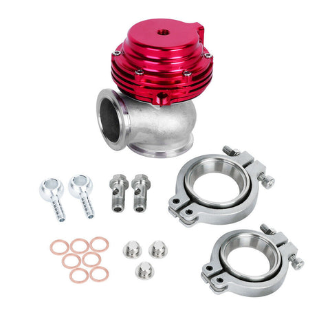 38MM TURBO EXHAUST MANIFOLD RED EXTERNAL VBAND WASTEGATE+DUMP PIPE VALVE/RING