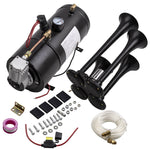 4-Trumpet Air train horn 150db 12v/24v w/ DC 12v 3 litres 150 psi Compressor