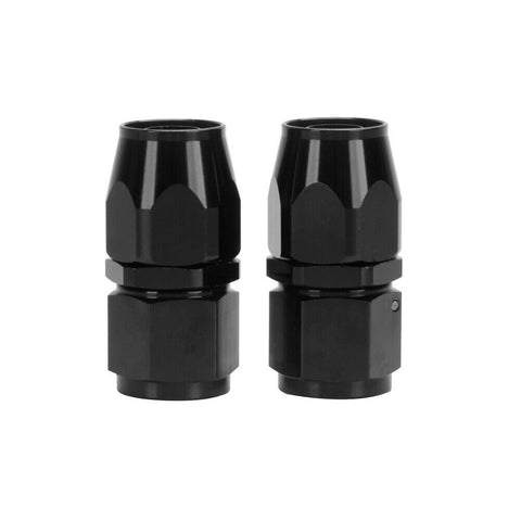 2 Pcs 6AN AN6 BLACK STRAIGHT SWIVEL FUEL OIL HOSE END FITTINGS GAS 0° Universal