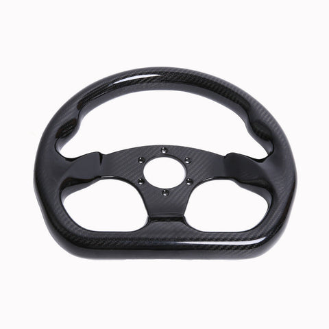 320MM Racing Steering Wheel Cover Carbon Fiber 6 Holes Universal Semicircle Jet