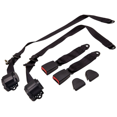 Retractable & Adjustable 3 Point Seat Belt Set for Jeep Wrangler CJ YJ 1982-1995