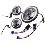 7" LED Projector Headlight & 4.5“ Passing Lights for Harley Touring Black