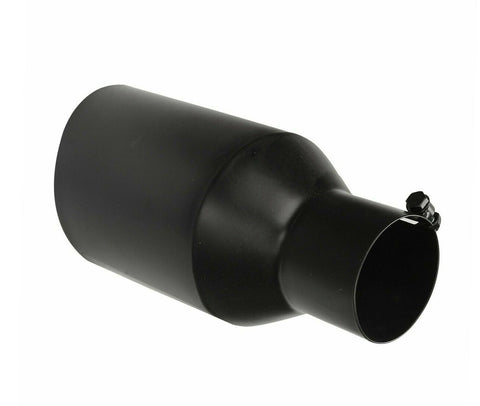 Black 5 Inlet 7 Outlet 15 Long Rolled End Angle Cut Truck Exhaust Tip Tail Pipe