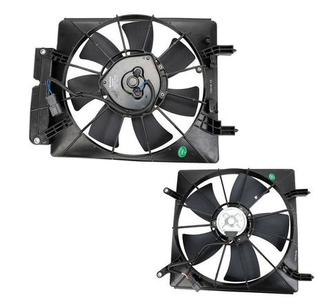 FIT 2002-2006 Honda CRV & Element 2PC AC Condenser Radiator Cooling Fan Assembly