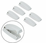 (5) RV Camper White Rounded Baggage Door Catch Compartment Door Latch Holders