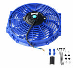 1 X 12" Blue Electric Slim Push Pull Engine Bay Cooling Radiator Fan Universal