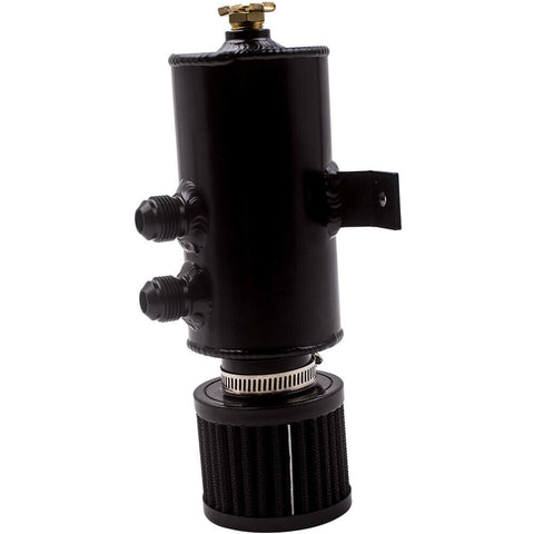 Oil Catch Can Reservoir Tank W/ Breather Filter Baffled Aluminum 10AN 750ml