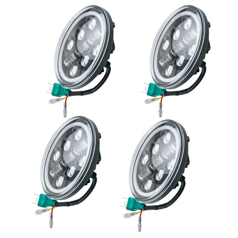 4pcs 5 3/4" 5.75" LED Headlights Sealed Hi-Low Beam Lamps for Motorcycle USA