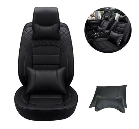 5-Seats Full Set Luxury PU Leather SUV Car Seat Cover w/ Pillows Universal