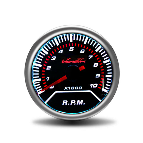 Hiwowsport 2'' 52mm White Shift Light Tachometer Tacho Gauge LED 0~10000RPM