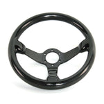 Hiwowsport 350mm Genuine Real Carbon Fiber Racing Steering Wheel 6Bolts Black