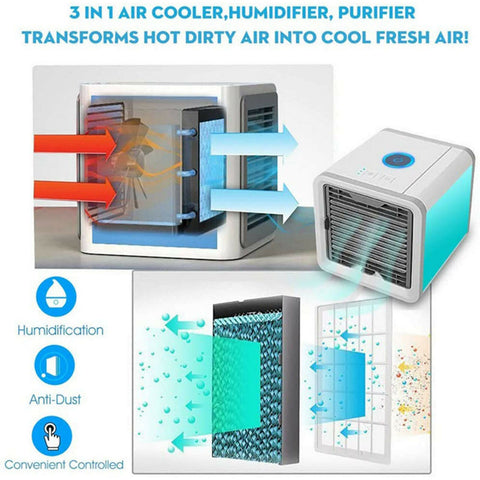 Evaporative Portable Air Conditioner Mini Air Cooler Fan Humidifier Cooling Fan