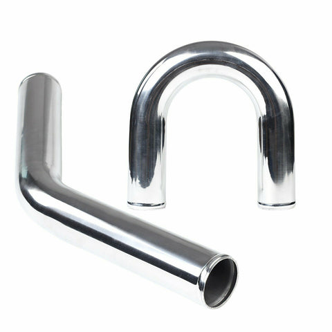 Polished Aluminium Intercooler Pipe Kit 2.5" 63mm 45 Degree + 180 Degree Elbow