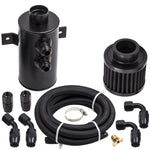 0.75L Baffled Motor Engine Oil Catch Can with Hose Kit AN10 Aluminum Universal