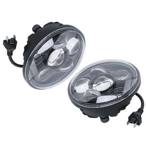 Black 5.75" inch Round LED Motorcycle Headlight H4 Bulb For Dodge Challenger