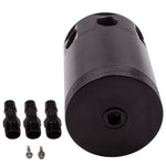 Universal Baffled 3-Ports Oil Catch Can Tank Reservoir Air-Oil Separator Black
