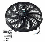 16" BLACK Universal Slim Push Pull Electric Cooling Radiator Fan Kit 1730CFM