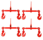 4 PACK Heavy Duty Red Ratchet Chain Load Binders 1/2"-5/8" Flatbed Trailers