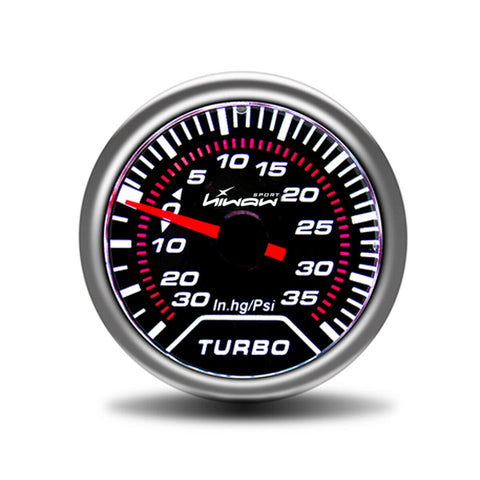 2" 52mm LED PSI Turbo Boost Gauge Pressure Vacuum Smoked Face Universal