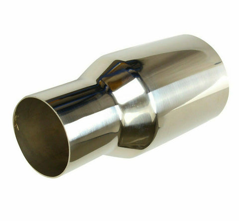 Silver Exhaust Single Layer Straight Tip Polished Stainless Excellent 2.5"/ 3.5"