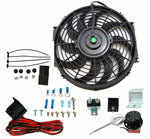 12" Radiator Cooling 10-Blades Fan + 40A Thermostat Control Auto Relay Wiring BK