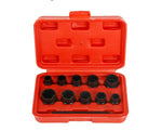 11pcs DAMAGED LUG NUT LOCK REMOVER TWIST SOCKET SET EXTRACTOR TOOL 9-19mm METRIC