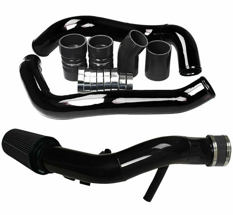 BLACK Turbo Intercooler Pipe & Cold Air Intake Kit for Ford F250 6.0L 2003-2007