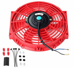 Universal 10" Radiator Cooling Slim Fan Kit Push Pull Type RED 12V 80W 2250RPM