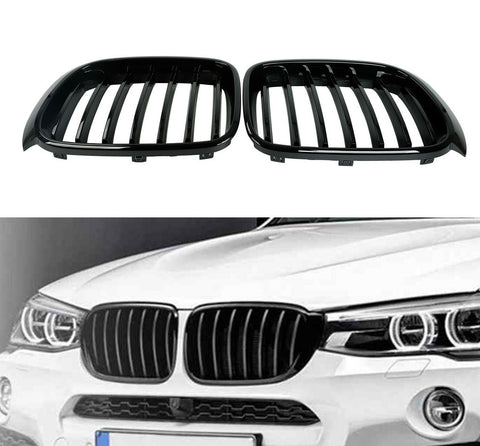Gloss Black Kidney Grille Grill for BMW X3 Series F25 2015-2017 X4 Series F26