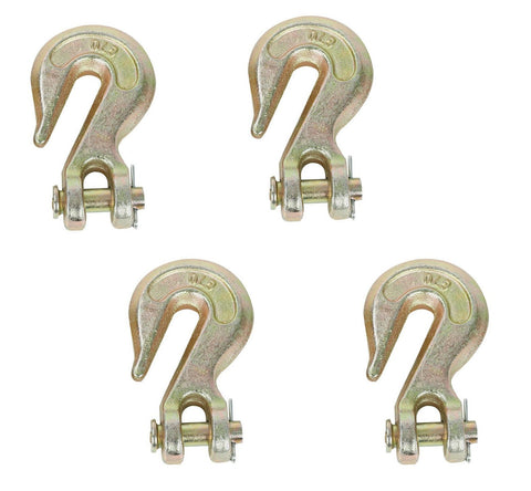 4PCS G70 3/8" Clevis Grab Hooks Wrecker Flatbed Truck Trailer Tow Chain Tie Down