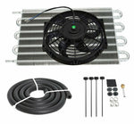 Transmission Oil Cooler Aluminum w/ 10"Radiator Cooling Fan Kit Universal 800CFM