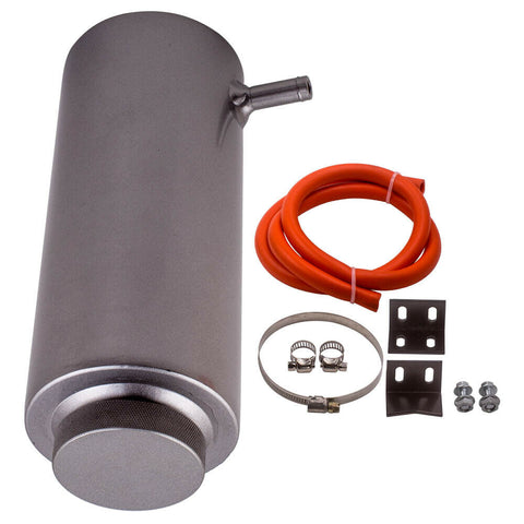 800ml Universal Radiator Coolant Aluminum Oil Tank Overflow Reservoir Sliver