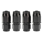 HIwowsport 4PCs 6AN AN6 -6AN BLACK STRAIGHT SWIVEL FUEL OIL HOSE END FITTINGS
