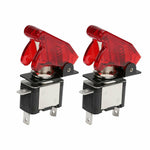 For Car Truck Red Cover LED Toggle Switch Racing SPST ON/OFF 20A ATV 12V 2PCS