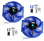 2X Universal 10" Inch Electric Radiator Car Cooling Fan Kit 12V Blue 1730 CFM