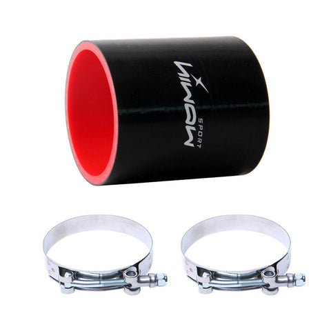 2.5" 63mm Turbo Intake Intercooler Piping Silicone Hose 4 Ply T Clamp Black Red