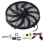 16" Inch Electric Radiator Cooling Fan 12V 3000CFM w/ 40A Relay Thermostat Kit